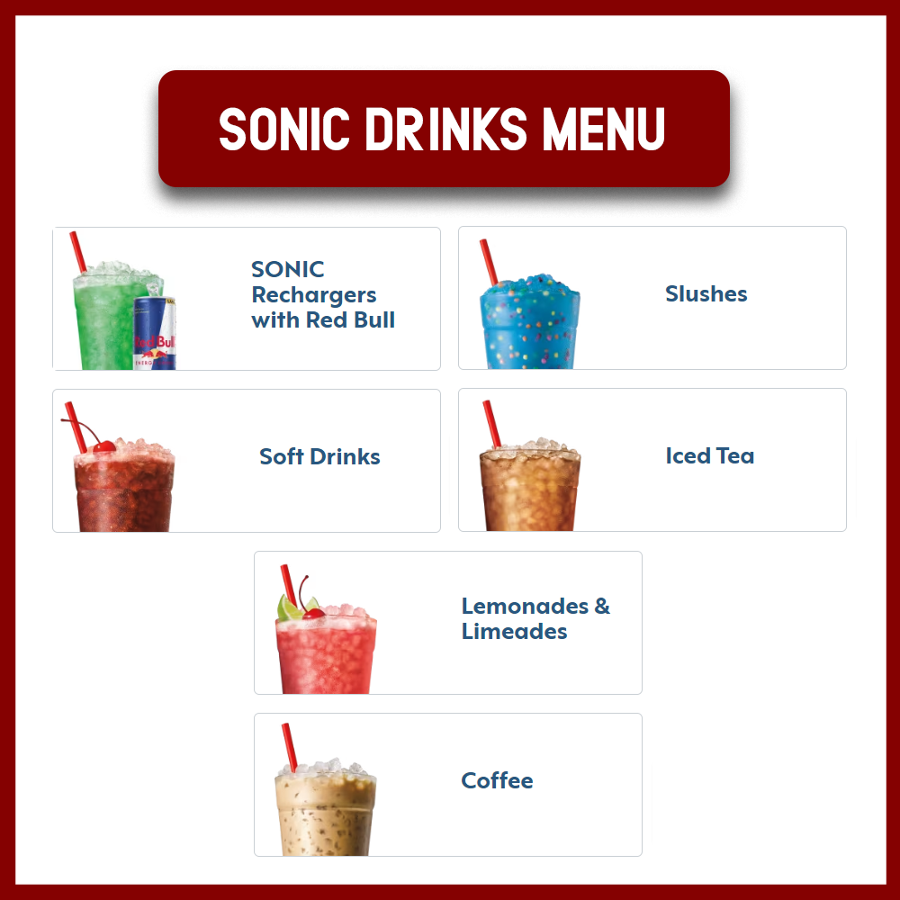 Sonic Drink Menu
